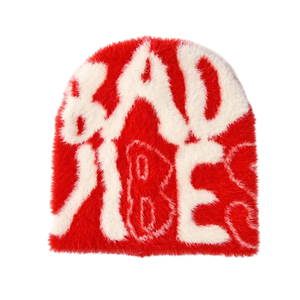 Gorro de punto personalizado con logotipo bordado Mohair Beanies Low Moq Y2k Gorros personalizados Jacquard cálidos de varios colores - Product Image 4