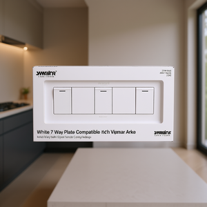 Plaque blanche 7 voies compatible avec Vimar Arke - Product Image 3