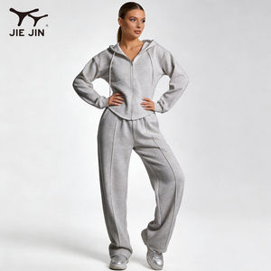 JIEJIN Survêtement Baggy à Jambes Larges avec Logo Personnalisé pour Femme, Marque Privée Y2k, de Haute Qualité - Product Image 2