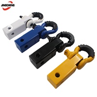 Attelage de remorquage robuste de 2 po avec revêtement en poudre, attache de remorquage en D de 3/4 po, attache de remorquage tout-terrain jaune