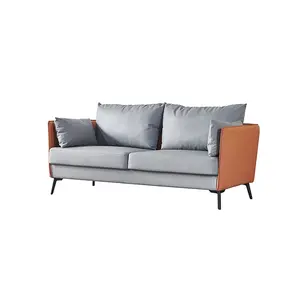 Conjuntos de sofá de escritório barato, design executivo de microfibra couro sofá