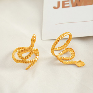 Snake Shape Gold Plated <b>Ring</b> <b>Adjustable</b> Unisex Fashion Jewelry Gift - Product Image 2