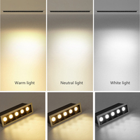 Spot LED encastré moderne 30W pour intérieur, lumière linéaire en aluminium, 2700K 3000K 5000K CCT, carré, encastré pour hôtels