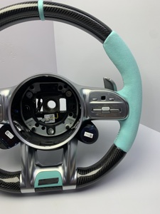 Volant de style <span class=keywords><strong>AMG</strong></span> 809 avec sélecteur de mode de conduite compatible avec Mercedes Benz G63 C63 E63 W205, en fibre de carbone et Alcantara, volant sport - Product Image 2