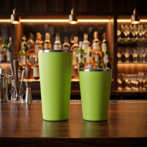 Shaker Boston en acier inoxydable vert, shaker à cocktails en deux parties, outil de bar, base brillante, forme 18 et 28 oz - Product Image 3
