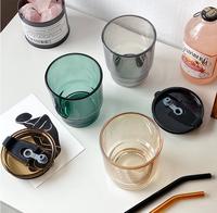 Gobelets en verre de tasse de café transparents clairs de Sublimation vierge droite avec le couvercle et la paille