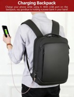 Sac à dos professionnel pour ordinateur portable en nylon 15,6 pouces réutilisable avec port de chargement USB pour les déplacements mondiaux