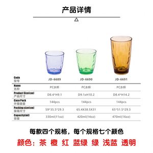Gobelets à vin en plastique incassable de style américain, couleurs ton sur ton, capacité 10-1200 ml, pour les fêtes - Product Image 3