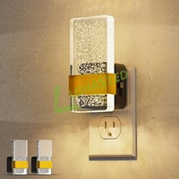 LOHAS Veilleuse en acrylique doré Applique murale moderne Éclairage de nuit à LED Lampe de lit à intensité variable Veilleuse pour chambre d'enfant