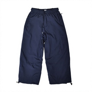 Pantalones de Esquí Personalizados de Talla Grande Unisex Azul Marino, Resistentes al Viento e Impermeables, de Pierna Ancha, Cintura Elástica con Cordón, de Tejido Softshell - Product Image 1