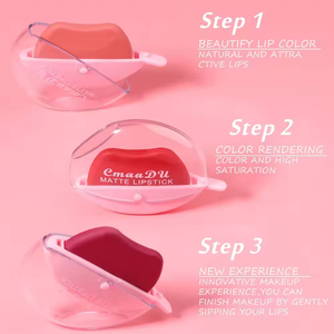 15 couleurs rouge à lèvres de maquillage longue durée en forme de lèvre rouge à lèvres liquide imperméable - Product Image 5