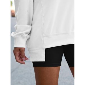 FOXA Women's Oversized Sweatshirt Long Sleeve V Neck Loose Pullover Tunic <b>Top</b> Asymmetric Drop Shoulder Cotton Blend Knitted - Product Image 5