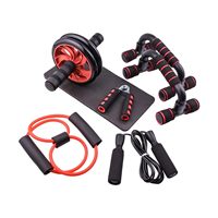 Ensemble de fitness multifonctionnel pour l'entraînement complet : Roue abdominale mécanique et kit de pompes – Idéal pour le commerce international