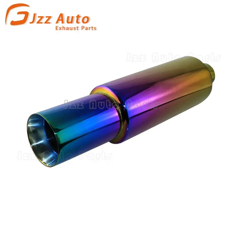 JZZ alta qualidade aço inoxidável cor escape corrida silenciador 2.5''