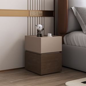 Minimalist Solid Wood Bedside Table Modern Simple <b>Storage</b> <b>Cabinet</b> For Bedroom Living Room - Product Image 3