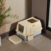 Nuanbei OEM Vente en gros d'usine Design minimal en acier inoxydable rectangle bac à litière pour chat grande capacité facile à nettoyer accessoires pour faire pipi