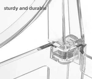 Wholesale Modern Furniture Stackable <b>Plastic</b> High <b>Chairs</b> Transparent <b>Clear</b> Acrylic Bar Stools for Kitchen - Product Image 6