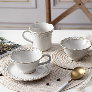 MSH จานรองแก้วกาแฟลายนูนสไตล์ยุโรป200มล. สำหรับคาเฟ่โลโก้ที่กำหนดเอง - Product Image 3