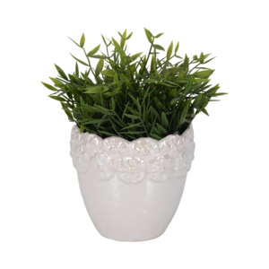 Vaso per Fiori in Ceramica a Forma di Corona 6 Pollici Bianco per Interni Casa Ufficio Soggiorno - Product Image 2