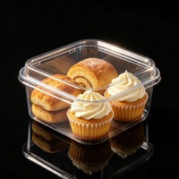 Boîtes d'emballage en PET transparent empilables, contenants alimentaires à emporter, boîtes à clapet jetables pour gâteaux, desserts, pâtisseries