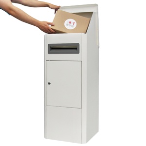 Boîte aux lettres autoportante grande capacité en acier galvanisé thermolaqué avec serrure à code, blanche, résistante aux intempéries - Product Image 1