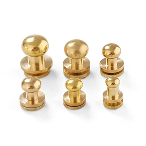 Rivets en laiton pur de qualité 8, diamètre de la tête 3/16, pour accessoires de sac à main, breloques, plaqué or, haute qualité, personnalisable - Product Image 1