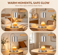 Lampe chauffe-bougie avec minuterie et variateur d'intensité, réglable en hauteur, cadeaux pour maman, décoration d'intérieur, argent