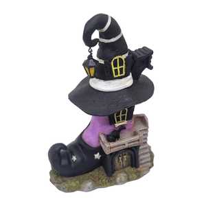 Accessorio di Halloween decorazione per la casa all'aperto in resina statua della strega Boot House - Product Image 2