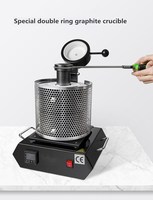 Fourneau de fusion numérique électrique mini 5KG pour or, argent, cuivre, aluminium, avec creuset en graphite, 1200W, multi-tension, portable