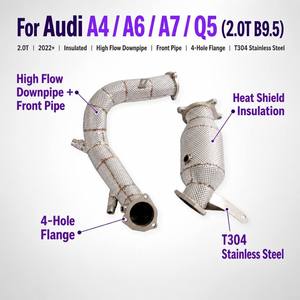 Tubo de Escape de Alto Flujo con Brida de 4 Orificios para Audi <span class=keywords><strong>A4</strong></span> A6 A7 Q5 2.0T B9.5 <span class=keywords><strong>2022</strong></span>+ Aislado, Compatibilidad Perfecta 1:1 - Product Image 1