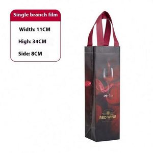 Sacs à vin non tissés, sacs d'emballage cadeau, sacs laminés en couleur, logo imprimable, écologiques - Product Image 5