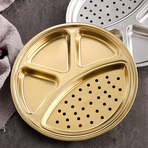 จานแบ่งซอสปิ้งย่างสไตล์เกาหลี สแตนเลส 304 ทนทานต่อการกัดกร่อน ใช้สำหรับอาหาร - Product Image 1