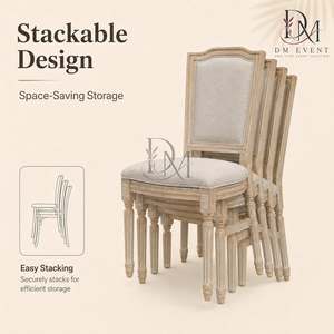 Chaise de mariage classique rembourrée en bois, chaise de salle à manger pour hôtels, banquets, lieux événementiels, projets de restaurants et vente en gros - Product Image 5