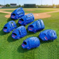 Gants de baseball en cuir de vachette de 12 pouces pour lanceur, en cuir de porc et PU, pour adultes et enfants, bleus, pour softball, vente en gros