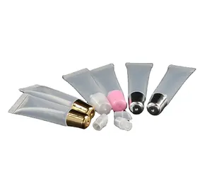 5毫升10毫升15毫升空唇彩银色粉色玫瑰金顶级自有品牌盖子唇彩挤压管包装