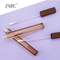 Tubes de brillant à lèvres givrés de 4,8 ml, tubes carrés fins vides pour brillant à lèvres avec marquage à chaud, étiquette privée personnalisée, tube de rouge à lèvres liquide