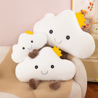 Peluche Nuage Soleil, Coussin Nuage en Coton Moelleux avec Accent Soleil Jaune, Décoration Créative pour la Maison, Idéal pour la Chambre à Coucher