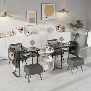 <span class=keywords><strong>Mesa</strong></span> <span class=keywords><strong>de</strong></span> decoración <span class=keywords><strong>de</strong></span> uñas estilo crema, diseño moderno <span class=keywords><strong>de</strong></span> metal con aspiradora integrada, especial <span class=keywords><strong>para</strong></span> tiendas <span class=keywords><strong>de</strong></span> decoración <span class=keywords><strong>de</strong></span> uñas - Product Image 4