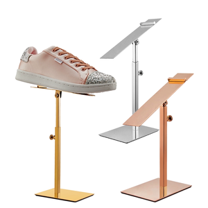 Présentoir de Vitrine pour Chaussures Doré en Acier Inoxydable à Hauteur Réglable - Product Image 3