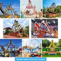 Manège de fête foraine, bateau pirate, balançoire, pour extérieur et intérieur, 32 places, construction en métal et fibre de verre, LED, pour centre commercial, 5x4m