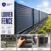 Panneau de clôture en aluminium à persiennes PRINCETON METAL, écran de séparation à lattes sur mesure, ventilation, écologique, pour extérieur