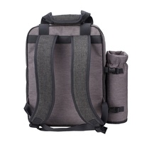 Sac à dos isotherme réutilisable pour pique-nique, 2 personnes, en polyester, avec compartiment réfrigérant, bandoulière réglable, porte-vin, poignées de transport, pour aliments