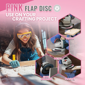 Đĩa nắp màu hồng satc 4 1/2 inch Máy mài góc đính kèm 12 cái gỗ tinh thần nhựa chà nhám 40/60/80/120 Grit tổng 7/8 "ARBOR - Product Image 6