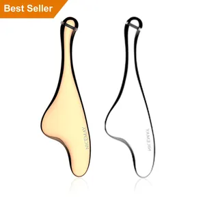 24k Gold Skin Care Facial Anti Aging Microcurrent Beauty Massager Eyes&Face Neck stainless steel gua sha Face Tool
