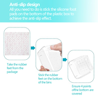 Ensemble de boîtes de rangement rectangulaires transparentes en plastique pour bureau, idéal pour le rangement de maquillage et la organisation des cosmétiques