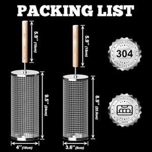 2個<span class=keywords><strong>304</strong></span>ステンレス鋼ローリンググリルバスケット取り外し可能木製ハンドルネスティンググリルネットBBQアクセサリー屋外料理用 - Product Image 5