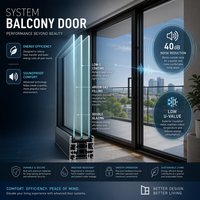 Porte coulissante de balcon en aluminium à rupture de pont thermique, cadre fin de luxe, pour villa moderne, système de porte en verre minimaliste pour patio KD