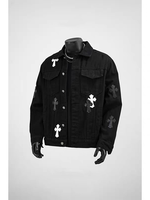 Veste en jean tendance Penpace Garment 2026 avec broderie patchwork, streetwear, veste homme remarquable