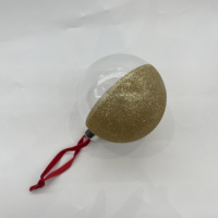 Boules de Noël en plastique transparent semi-pailletées de 8 cm et 10 cm, incassables, décorations suspendues pour sapin de Noël