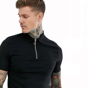 OEM bordado de logotipo personalizado de los hombres de manga corta 100% algodón <span class=keywords><strong>Polo</strong></span> T camisas <span class=keywords><strong>con</strong></span> <span class=keywords><strong>cremallera</strong></span> - Product Image 3